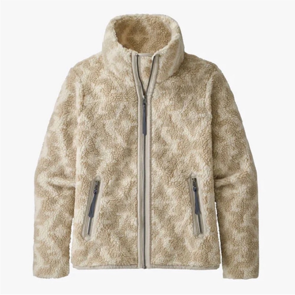 Patagonia Women's S Divided Sky Fiele Geo Sherpa Fleece Shearling Jacket